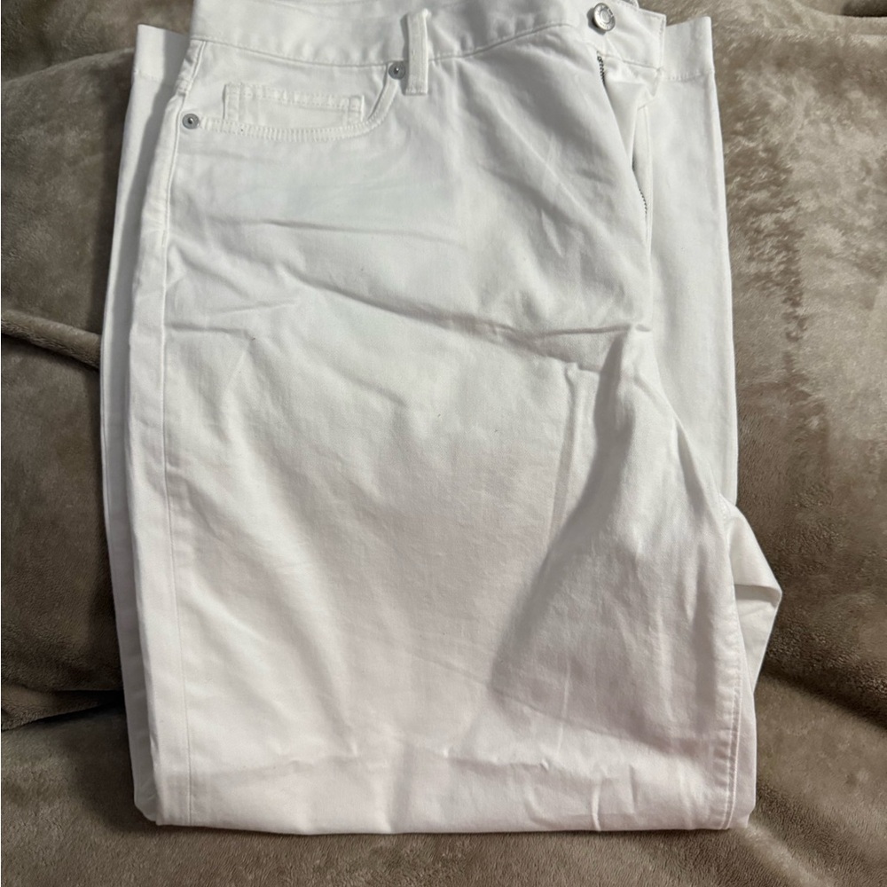 Lands’ End Women's High Rise 5 Pocket Wide Leg Chino Pants 18 Petite - Picture 4 of 4